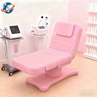 Lit de soin esthétique de luxe en similicuir, design moderne, réglable, 3/4 moteurs électriques, mobilier de salon de beauté et spa, massage facial