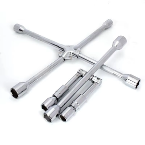 17mm 19mm <b>21mm</b> 23mm Cross-Type Tire Wrench Heavy-Duty Chromium-Vanadium Steel Hexagon <b>Sockets</b> Wrench for Tire Replacement - Product Image 1