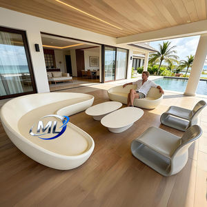 Conjunto de Muebles de Lujo para Exteriores de Fibra de Vidrio para Comedor, Gimnasio, Patio, Resort, Villa, Sofá Individual, Mesa de Centro - Moderno y Ecológico - Product Image 5