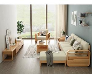 घर के उपयोग के लिए nordic ठोस लकड़ी सोफा; छोटे अपार्टमेंट संयोजन आधुनिक न्यूनतम रहने वाले कमरे के लिए सोफे; कोने सोफा - Product Image 4