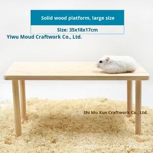 Plataforma <span class=keywords><strong>de</strong></span> Dos Niveles <span class=keywords><strong>de</strong></span> <span class=keywords><strong>Madera</strong></span> Dorada para Hámster, Escalera Ondulada para Escalar, Suministros <span class=keywords><strong>de</strong></span> Paisajismo para Jaulas - Product Image 6