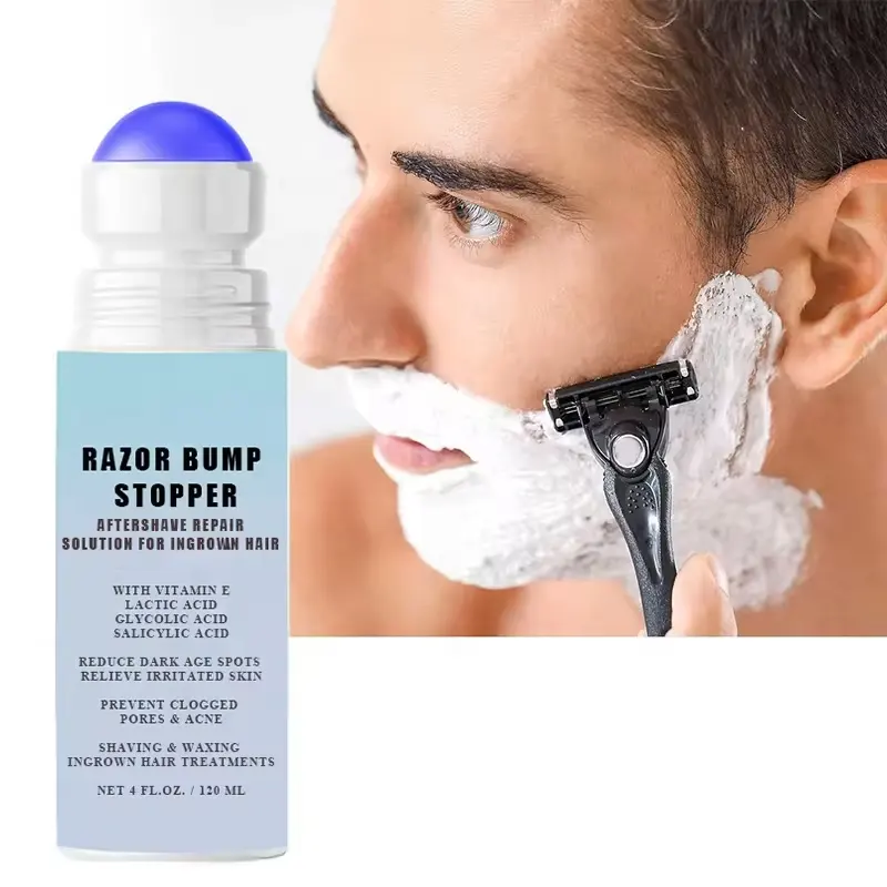 Rasierknochen-Stopper-Lösung für eingewachsenes Haar nach dem Rasieren Serum Roll-On-Lösung beruhigender reparativer Bart-Stick