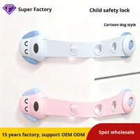 Verrou de sécurité pour enfant en plastique anti-pincement multifonctionnel pour réfrigérateur et porte de placard