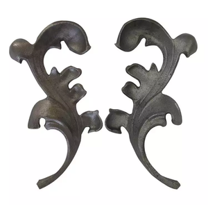 Accesorios de hojas estampadas de hierro forjado, decoración de puerta de valla prensada, adornos estampados de acero personalizados, Metal, barato, venta al por mayor - Product Image 2