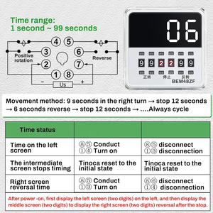 تتابع LED V/24V قابل للتعديل إلى الأمام/الخلف/وقت التوقف BEM48ZF ضوء أبيض-S-99H DC/AC مرحل توقيت + قاعدة - Product Image 3