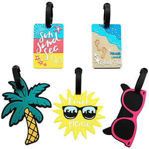 All'ingrosso personalizzato in gomma 3D Logo in Pvc divertenti set di etichette per bagagli in <span class=keywords><strong>Silicone</strong></span> per bambini e porta passaporto - Product Image 1