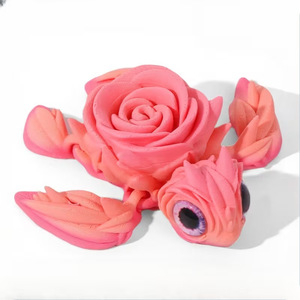 Modèle de tortue rose à yeux simulés imprimé en 3D avec plusieurs articulations mobiles SDK70, décoration de bureau parfaite et cadeau pour amis - Product Image 6