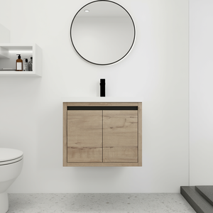 Mueble de Baño con Lavabo de 24 Pulgadas, Montaje en Pared, Puertas con Cierre Suave, Diseño Minimalista para Baños Pequeños - Product Image 2