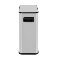 Nouveau design de poubelle en acier inoxydable Poubelle de cuisine à fermeture en douceur Poubelles à pédale Poubelle rectangulaire Poubelles à poussière