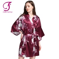 FUNG 3033 Nouvelle Arrivée Robe de Mariée en Satin à Imprimé Floral en Soie pour Demoiselle d'Honneur