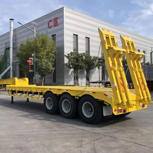 Semirremolque <span class=keywords><strong>de</strong></span> plataforma baja <span class=keywords><strong>de</strong></span> acero amarillo <span class=keywords><strong>de</strong></span> 3 <span class=keywords><strong>ejes</strong></span>, el mejor <span class=keywords><strong>de</strong></span> fábrica, con plataforma abatible, capacidad máxima <span class=keywords><strong>de</strong></span> carga <span class=keywords><strong>de</strong></span> 80T, MOQ bajo - Product Image 4