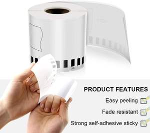 Rollos de Papel Térmico Continuo para Oficina, 62mm*30.48m, Compatible con Cinta de Etiquetas <span class=keywords><strong>Brother</strong></span> DK 22205 para Envío, Venta al Por Mayor - Product Image 1