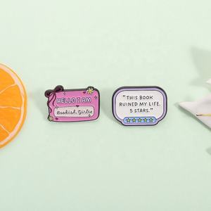 この本は私の人生を台無しにしました エナメルピン 面白いブッククラブ こんにちは、私は読書好きの女の子です ブローチ ラペルバッジ ジュエリー ギフト 卸売 - Product Image 4