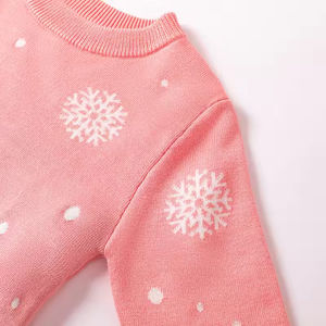 Suéter de Invierno para Niñas de 2 a 7 Años, Cuello Redondo, Diseño de Copo de Nieve y Alce, Manga Larga, Cálido - Product Image 5