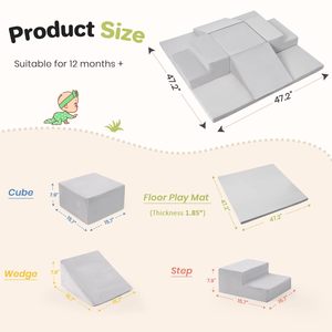 TenderPlayful OEM 6 pièces Jouets d'escalade et blocs en mousse souple Ensemble de jeu d'escalade d'intérieur avec piscine à balles pour tout-petits - Product Image 3