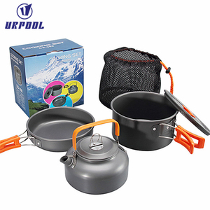 野营篝火用具可堆叠不粘烹饪炊具套装，包括带储物袋的锅碗 - Product Image 6