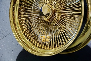 ล้อแม็กซ์เหล็ก All Gold ขนาด 24/26 นิ้ว 150/204 ซี่ลวด 4/5/6 รูยึด แบบ Staggered Reverse Deep Dish Straight Lace Knock off - Product Image 3