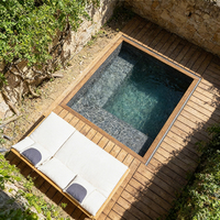 Piscine et spa en fibre de verre fabriqués en usine avec jets de massage et chauffage, pour usage extérieur en hôtel, jardin et cour familiale.