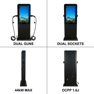 Station de <span class=keywords><strong>recharge</strong></span> rapide pour voitures électriques 22 kW*2 pour hôtel, parking avec terminal OCPP1.6 et écran d'affichage - Product Image 1