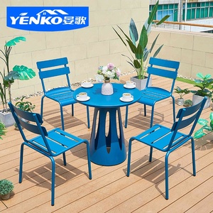 Sedia da giardino per esterni in alluminio, tavolo da pranzo e sedie da ristorante, set di mobili da esterno, mobili da giardino per patio - Product Image 2