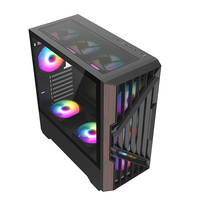 OEM ODM Casing komputer Pc game kayu Casing menara Desktop EATX ATX Gabinete Casing Pc kabinet