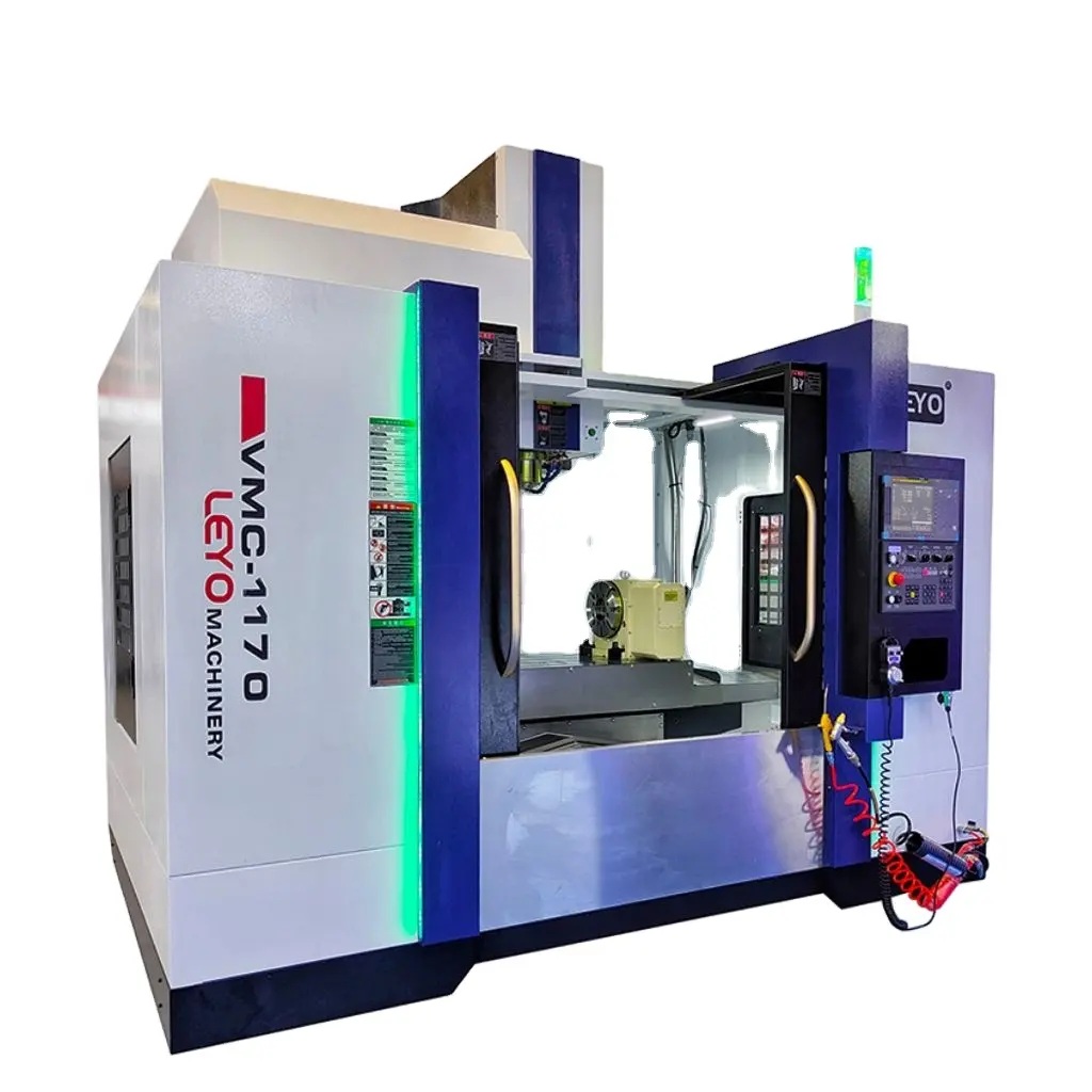 LEYO Mitsubishi Fanuc Siemens pengendali Vmc 1060 3 sumbu Cnc pusat mesin vertikal 5 sumbu mesin penggilingan Cnc