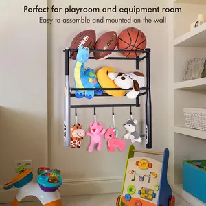 Ripiano per esercizi in metallo montato <span class=keywords><strong>a</strong></span> <span class=keywords><strong>parete</strong></span> La scaffalatura in ferro da basket consente di risparmiare spazio per la stabilità Design personalizzabile del soggiorno - Product Image 2