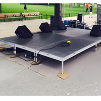 Vente d'usine : Scène événementielle extérieure réglable à quatre pieds, plateforme amovible, scène de concert portable en aluminium