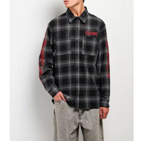 <span class=keywords><strong>เสื้อ</strong></span><span class=keywords><strong>เชิ้ต</strong></span>แขนยาว<span class=keywords><strong>ลาย</strong></span>สก็อตผู้ชาย สไตล์ลำลอง ผ้าฝ้าย 100% กระดุมแถวเดียว ปักลายถักทอคุณภาพสูง - Product Image 1