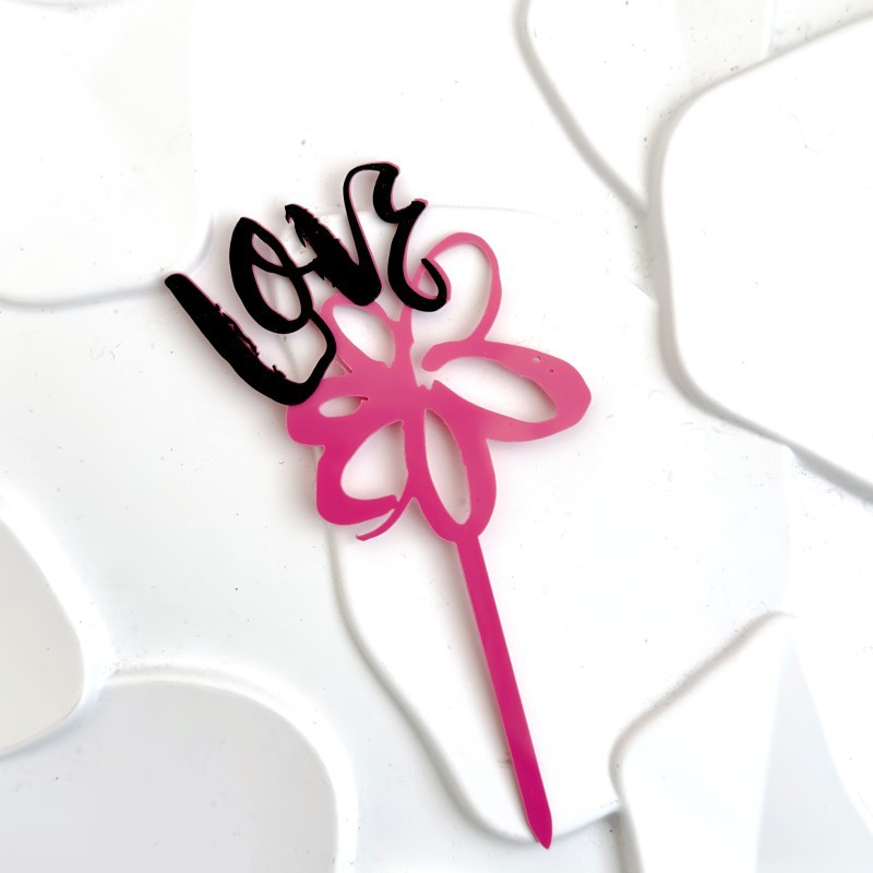 Fleur d'amour rose rouge noir