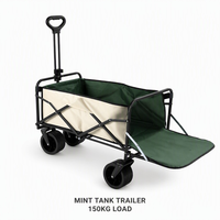 Chariot de jardin pliable tout-terrain 150 kg avec roues de remorque et réservoir, robuste pour usage agricole et extérieur
