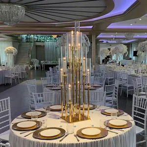 Düğün dekorasyon altın silindir standı için merkez adet parti fikirleri masa merkezi dekor sunyu2335