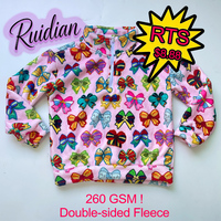 Sweat-shirt en polaire à imprimé dessin animé pour enfants RTS, 260 GSM, double face, en peluche, pull à demi-zip, livraison rapide, haut d'hiver pour enfants