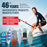 Planche de surf longue verte personnalisée en gros, en fibre de verre époxy et fibre de carbone, planche souple pour les sports nautiques dans les lacs et les rivières, durable pour le surf