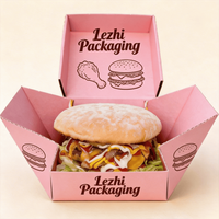 Bestseller Braune Karton Kraftpapier Wellpappe Schwarze Fast-Food-Box Behälter Maßgefertigte Burger-Box
