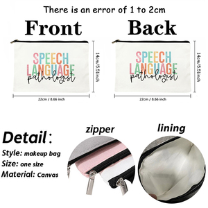 Bolsa de maquillaje personalizada con patrón de Patólogo del Habla, bolsa de almacenamiento para inodoro de viaje, bolsa de cosméticos para despedida de soltera, 1 unidad - Product Image 2