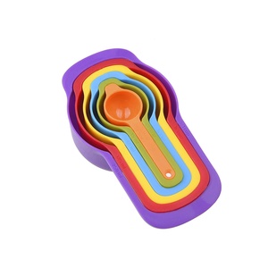 Kitchen Accessories Wholesale Colorful Plastic Set of 6 Measuring Cups and Spoons