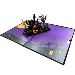 Biglietto di auguri Pop-Up Halloween 3D carta regalo con taglio Laser carta con busta per feste e grazie - Product Image 4