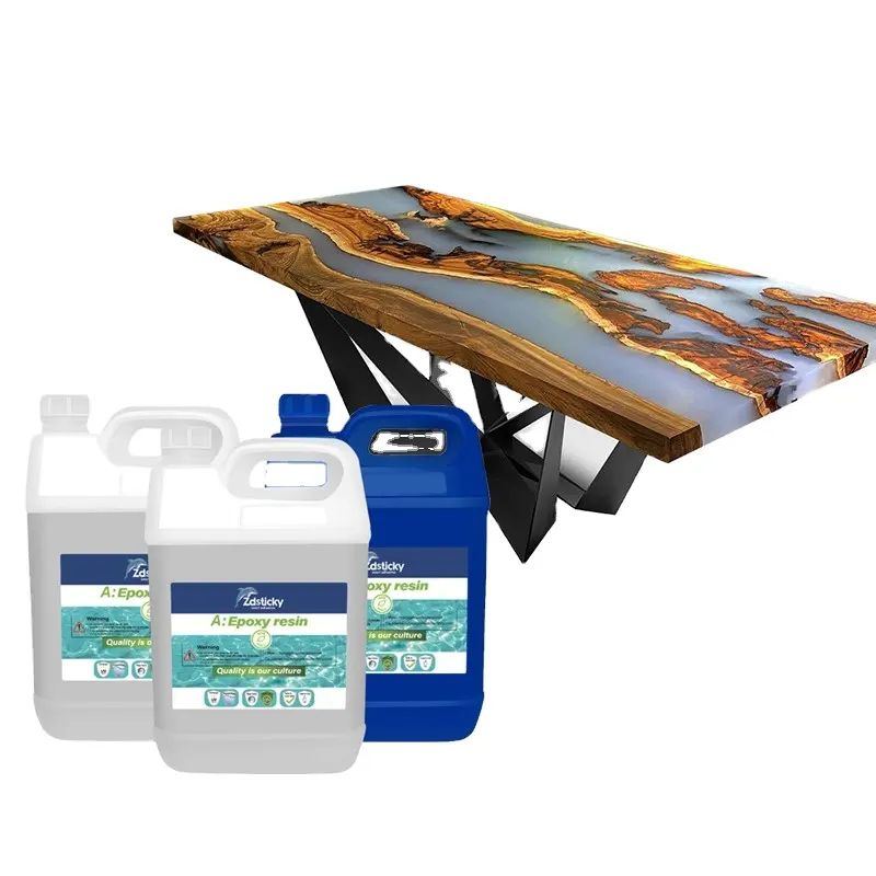 ZDS Original Epoxy Resin And Hardner Liquid Wholesale Price Table Top Epoxy Dining Table Making Kit