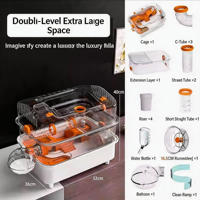 Vente directe d'usine, cage à hamster de luxe, cage personnalisée pour petits animaux, mignonne, à double étage, grande maison pour hamster