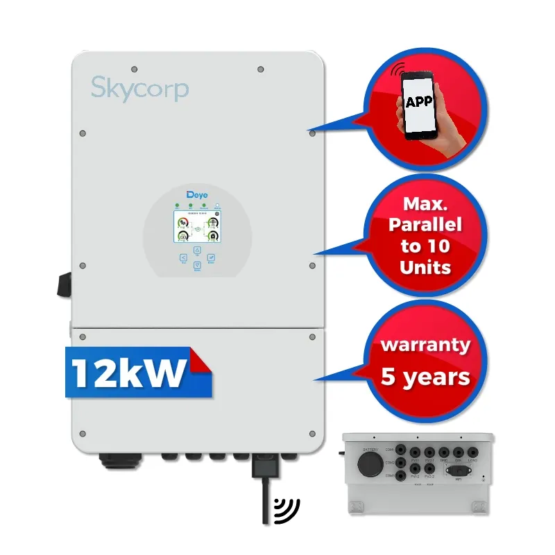 Deye solar inverter 12kw deye hybrid inverter wechselrichter wifi 8kw 10kw 12kw 3 phase solar inverter for home