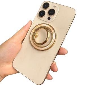 Resin Mother of Pearl Phone Grip Shell Golden Zinc Alloy Magnet Finger Ring <strong>Holder</strong> for Iphone <strong>case</strong> <strong>Table</strong> <strong>Stand</strong> Phone <strong>Holder</strong> - Product Image 2