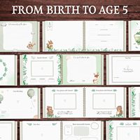 Livre de mémoire pour bébé de 100 pages Disques d'étape mensuels pour bébé inclus Albums photo de scrapbooking avec espaces pour les moments importants