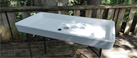 Table de refroidisseur de glace de bac à glace de fête pliable sans assemblage pour barbecue de camping