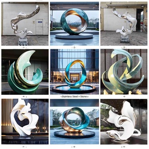 Escultura de Acero Inoxidable de Gran Escala Duke, Escultura Abstracta de Animales para Exteriores, Jardín, Plaza, Paisaje, Hecha a Mano, Contemporánea, para Montar en el Suelo - Product Image 3