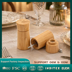 Ensemble de moulin à épices et de <span class=keywords><strong>salière</strong></span> en bambou miniature en gros pour la maison et les restaurants - Product Image 1