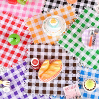 Tapis de pique-nique carré de 6 pouces en résine plastique à motif quadrillé, accessoire de scène DIY pour miniatures Blythe, toile de fond pour photos de poupées, diorama