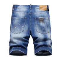 Jean utilitaire lavé à la pierre respirant Style Hip Hop High Street Broderie Rivet Patch cassé Saupoudrer Point de peinture pour le printemps