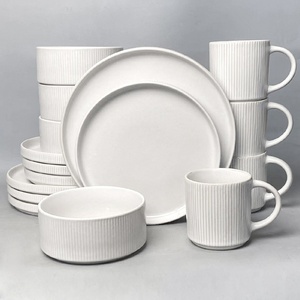 Ceramic Bone China High-End 4-Person <b>Microwave</b> Safe Dishwasher Safe Dinnerware <b>Set</b> Home Use Vintage Luxury Design Bowls Plates - Product Image 5