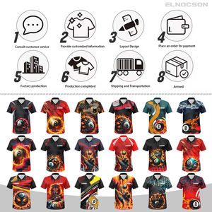 カスタム8ボールプールウェア アメリカンシャークファイア ビリヤードシャツ 快適な生地 ポロシャツ ビリヤードチームジャージ メンズ - Product Image 3